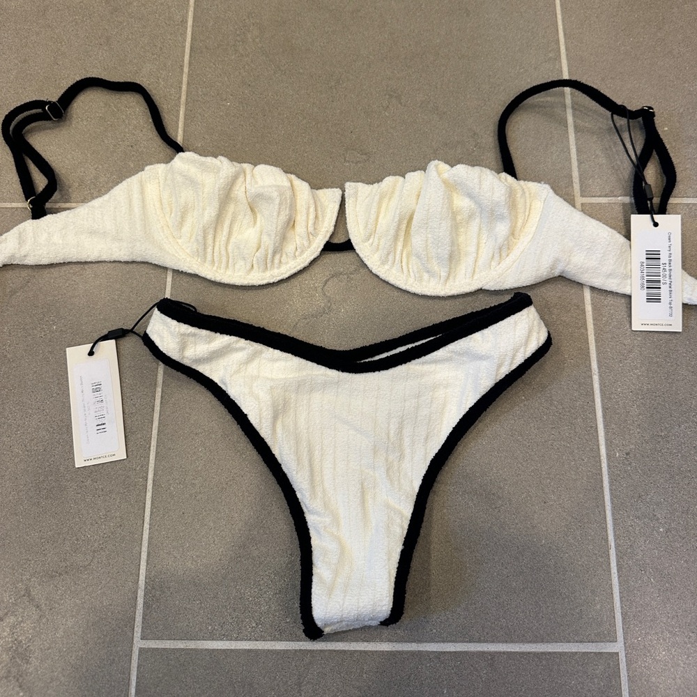 Montce White Bikini with Black Trim *worn once*